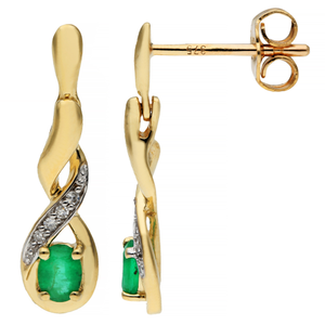 9ct Gold 0.25ct Emerald Drop Earrings