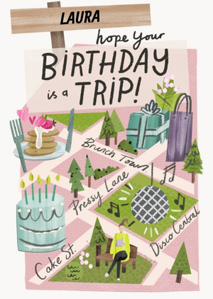 Illustrated Hope Your Birthday Is A Trip Card