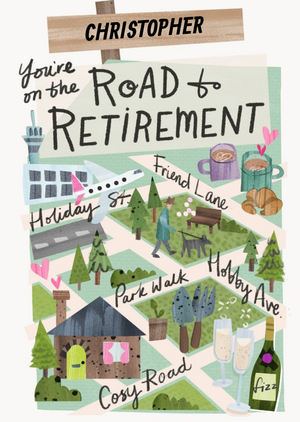 Illustrated Road To Retirement Card