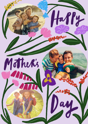 Katy Welsh Cute Floral Happy Mother's Day Photo Upload Card