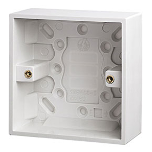 Click PRW083 Polar 1 Gang 35mm Pattress Box White