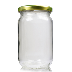 370ml Glass Food Jar & Twist Off Lid - Gold