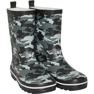 Mad Wax Junior Boys Camouflage Print Wellies Grey Camo