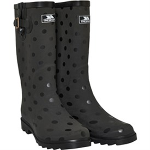 Trespass Womens Elena Polka Dot Print Wellington Boots Black