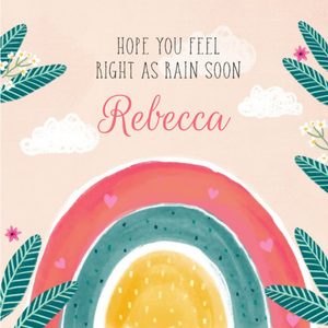 Moonpig Designers Colette Barker Illustrated Rainbow Get Well Leaves Floral Card