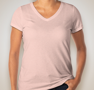 District Women's Tri-Blend V-Neck T-shirt - Heathered Dusty Peach