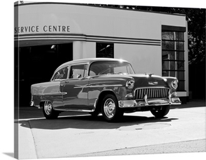 1955 Chev Belair 7 Black and White
