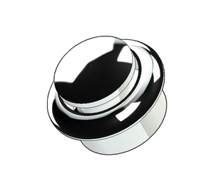 Large Plastic Rosette & Push Button Chrome (Set)