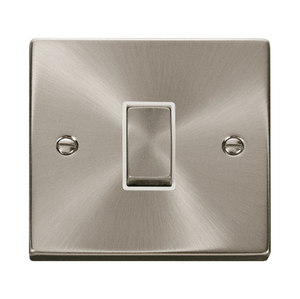VPSC411WH Decorative 1G 2W Ingot Switch with White Insert in Satin Chrome