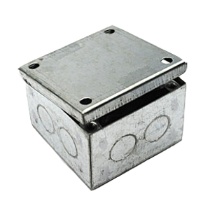 3 x 3 x 2 Galvanised Adaptable Box with Knockouts