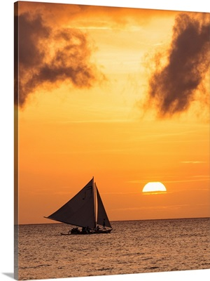 Philippines, Visayan Islands, Visayas, Boracay Island, 'Paraw' Boats, White Beach