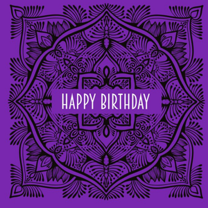 Moonpig Roshah Designs Illustrated Mandala Pattern Birthday Purple Card