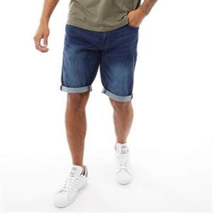 Duck And Cover Mens Zeki Denim Shorts Dark Wash