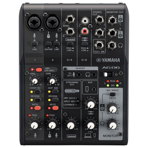 Yamaha AG06 MK2 3-Channel Live Streaming Mixer w/ USB Audio Interface (Black)