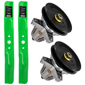 Mower Blades & Deck Spindles Kit For Cub Cadet Troy-Bilt Craftsman MK1005733
