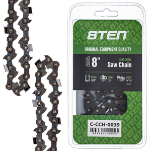 Chainsaw Chain 8 Inch .050 3/8 LP 33DL For Greenworks Earthwise Sun Joe 91PX033 S33-21 H3733