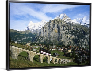 Mt Eiger, Mt Jungfrau and Mt Monch, Murren, Bernese Oberland, Switzerland