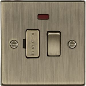 CS63NAB Decorative 13a Switched Fused Spur with Neon in Antique Brass