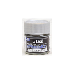 Mr. Hobby Mr. Colour - SM-206 - Super Chrome Silver Super Metallic II 10ml Paint