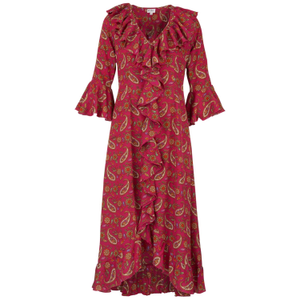 Felicity Midi Dress In Hot Pink Teardrop (S)