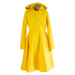Fitted & Flared Yellow Raincoat In Yellow Sun (S)