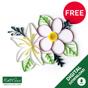 Free Floral Digital Quilling Template