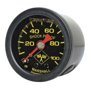 Marshall 0-100 PSI Oil Pressure Gauge Midnight Face With Black Housing (MNB00100-CLAM)