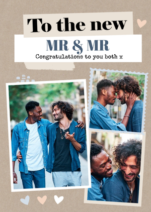 Congratulations To You Both Mr & Mr Photo Upload Wedding Card