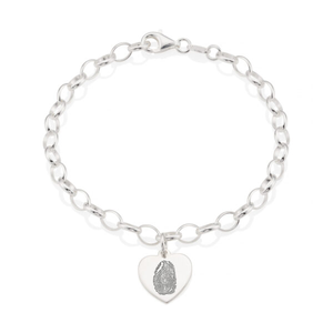 Sterling Silver HeartFingerprint Bracelet