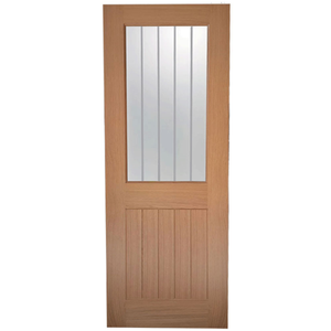 Internal Prefinished Oak Mexicano 1 Clear Glass with Frosted Bars Door