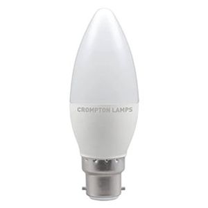 Crompton 13476 5W LED Candle Thermal Plastic Dimmable 2700k BC B22 Lamp Warm White