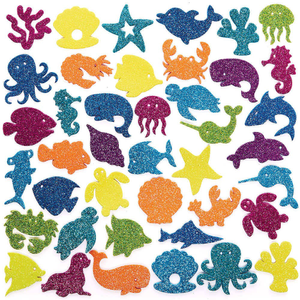 Glitzer Sticker Meerestiere