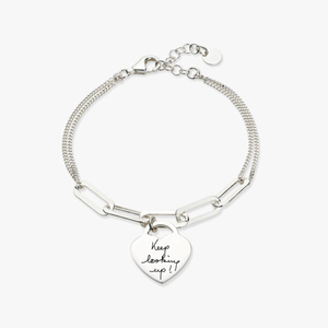 Silver Link Handwriting Bracelet