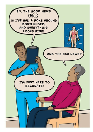 Humorous Doctor and Patient Birthday Card