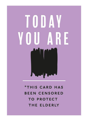Simple Purple Typographic Funny Censored Birthday Card