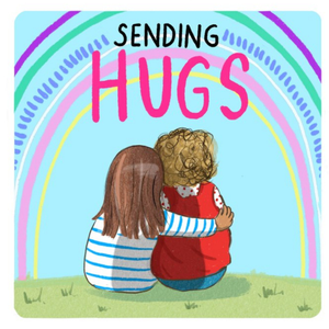 Moonpig Cake And Crayons Cute Illustrated Sending Hugs Thinking Of You Card