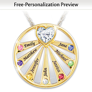 My Family, My Sunshine Personalized Pendant Necklace