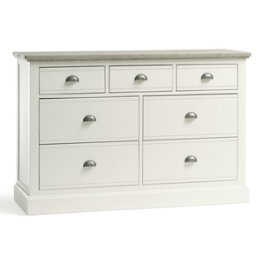 Brompton Painted Acacia and Ash Top 7 Drawer Chest (3+4) - Solid Hardwood