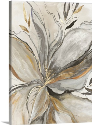 Gold Charcole Flower I