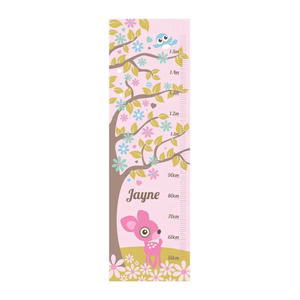 Pink Deer Wall Decal Height Chart
