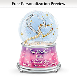 My Heart, My World Daughter Personalized Glitter Globe
