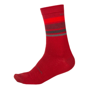 BaaBaa Merino Stripe Sock Red l-xl