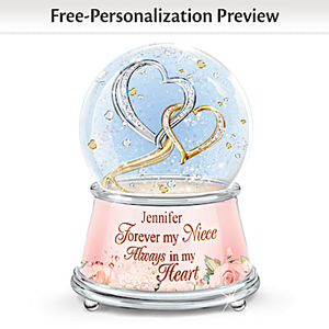 My Heart, My World Niece Personalized Glitter Globe