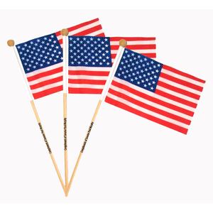 4"  x 6" Hand Held USA Flag with 10"  Pole