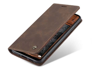 CaseMe Slim Synthetic Leather Wallet Case with Stand for Samsung Galaxy A73 5G - Chocolate