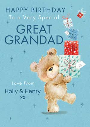 Clintons Illustrated Teddy Bear Happy Birthday To A Very Special Great Gandad Card