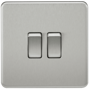 SF3000BC Screwless 2G 2W Switch in Brushed Chrome