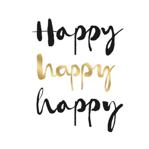 Moonpig Ukg Typographic Black Gold Happy Birthday Card