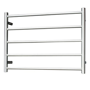 Radiant Australia Heated Round Ladder 750 x 550mm Brushed Satin Left Hand Wired [137663]
