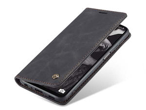 CaseMe Slim Synthetic Leather Wallet Case with Stand for Samsung Galaxy A23 - Charcoal
